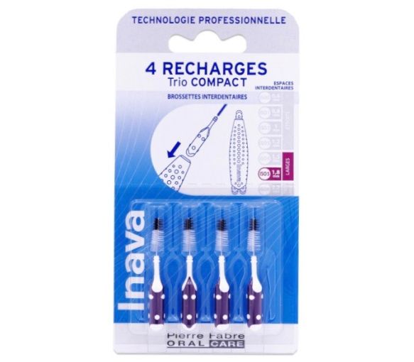 Brossettes interdentaires 1.8 mm Trio Compact  Inava - lot de 4 recharges