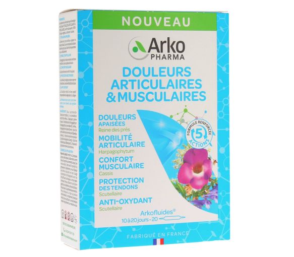 Douleur articulaires et musculaires Arkopharma - boite de 20 ampoules - image 1