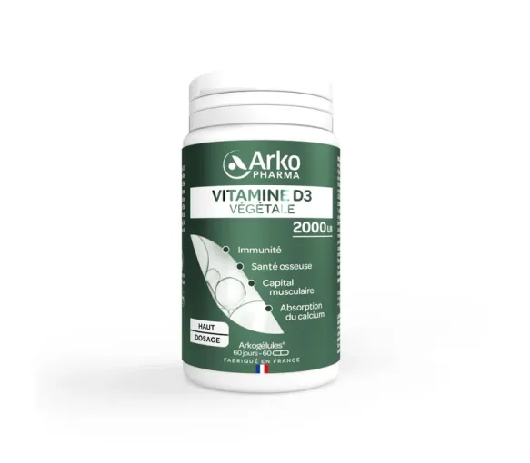 Vitamine D3 végétale 2000ui Arkopharma - 60 gélules - image 1