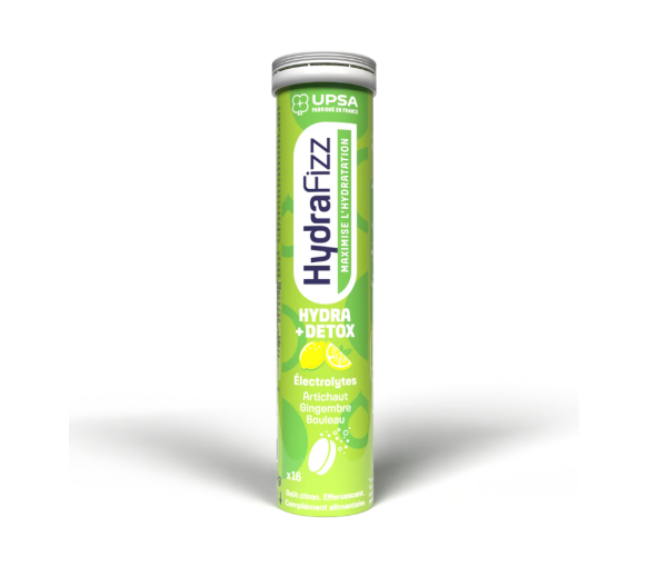 HydraFizz hydra+détox goût citron Upsa - tube de 16 comprimés effervescents - image 1