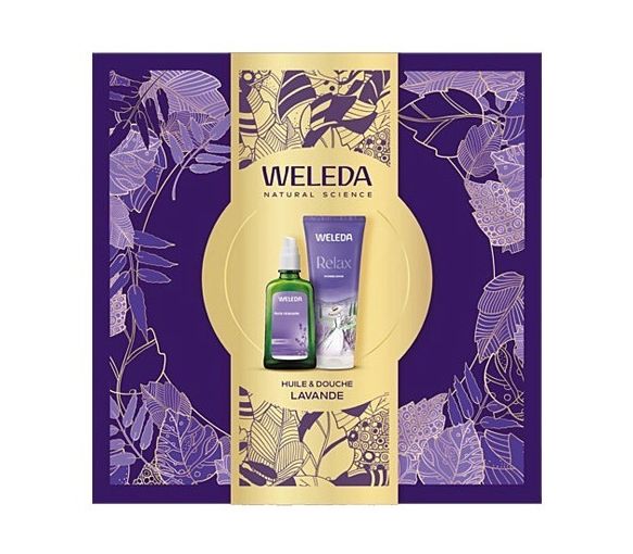 Coffret huile et douche relax lavande Weleda - coffret contenant 2 produits