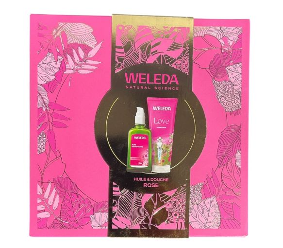 Coffret huile et douche rose Weleda - coffret contenant 2 produits