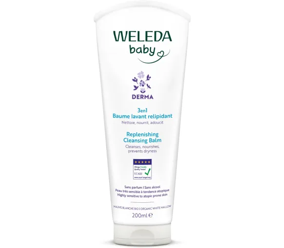 Baume lavant 3 en 1 relipidant Weleda Baby Derma - tube de 200ml