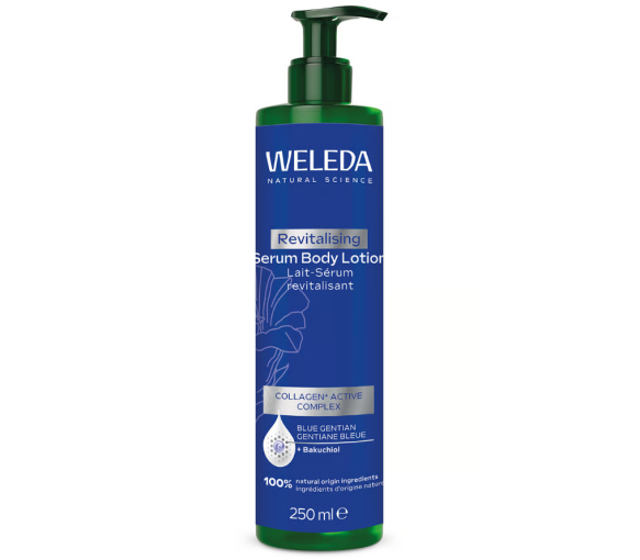 Lait-sérum revitalisant gentiane bleue Weleda - flacon-pompe de 250ml