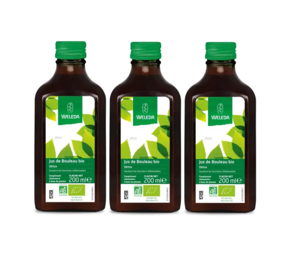 Jus de bouleau bio détox Weleda - lot de 3 flacon de 200ml