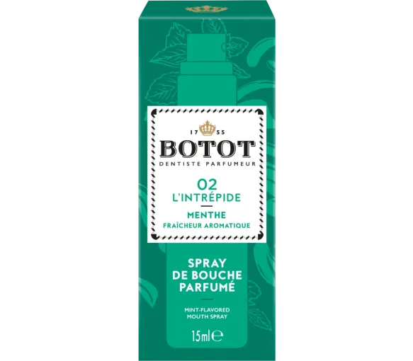 Spray de bouche parfumé Menthe 02 l'Intrépide Botot - spray de 15ml