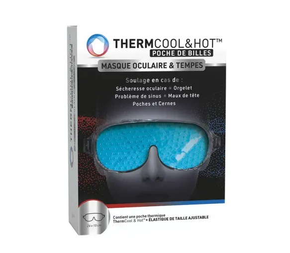Thermocool&hot poche de billes masque oculaire et tempes Bausch lomb - poche de billes 26x10cm