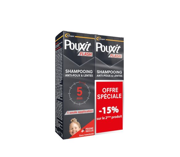 Shampooing Flash traitement anti-poux et lentes Pouxit - offre spéciale lot de 2 flacons de 100ml - image 1