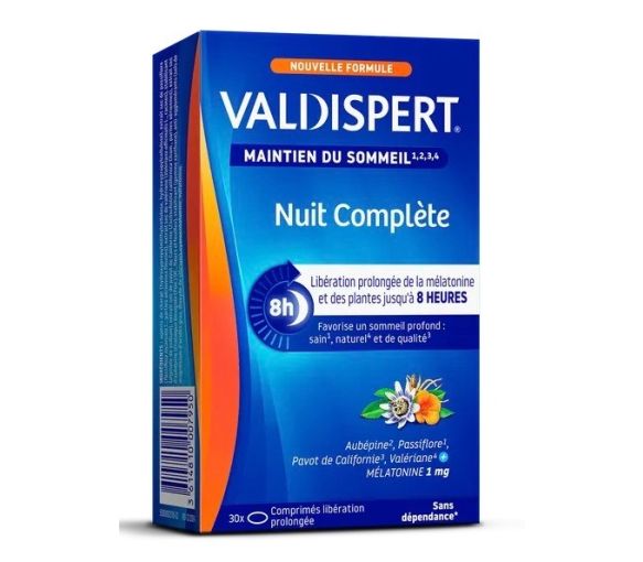 Nuit complète mélatonine 1mg Valdispert - boite de 30 comprimés - image 1