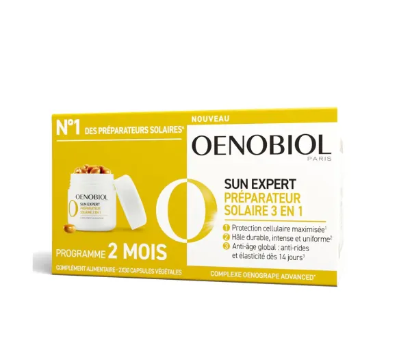 Sun Expert Préparateur solaire 3 en 1 Oenobiol - lot de 2 boîtes de 30 capsules - image 1