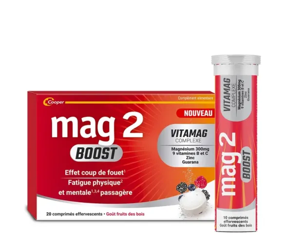 Mag2 Boost effet coup de fouet goût fruits des bois Cooper - boîte de 20 comprimés effervescents - image 1