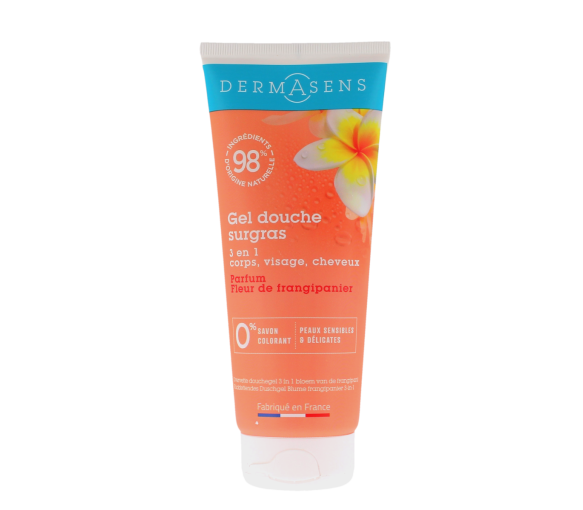 Dermasens gel douche surgras parfum fleur de frangipanier Marque verte - tube de 200ml - image 1