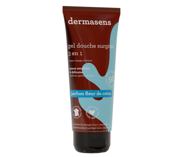 Dermasens gel douche surgras parfumé fleur de coton Marque Verte - tube de 200ml