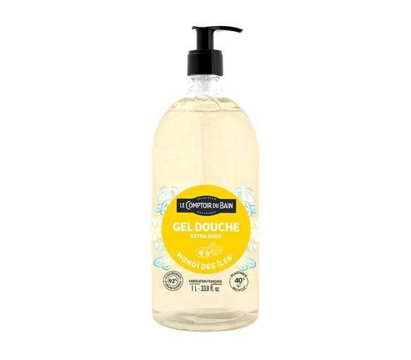 Gel douche Monoï des îles Le Comptoir du Bain - flacon-pompe de 1L