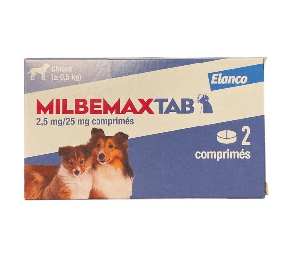 Milbemaxtab comprimé pour petits chiens et chiots - boite de 2 comprimés - image 1