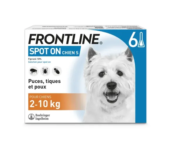 Spot On chiens 2-10 kg Frontline - 6 pipettes de 0,67ml - image 1