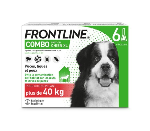 Spot-on Combo chien plus de 40 kg Frontline - 6 pipettes de 4,02ml - image 1