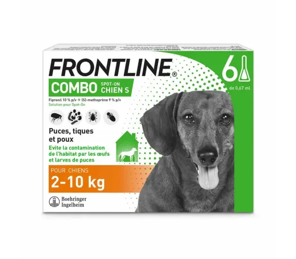 Combo Spot-on chien 2-10 kg Frontline - 6 pipettes de 0,67ml - image 1