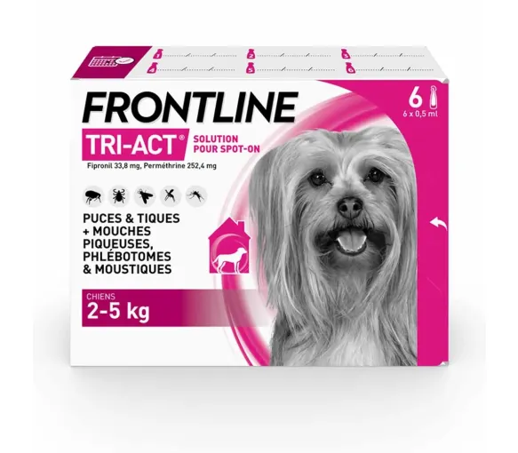 Tri-act solution pour spot-on chiens 2-5 kg Frontline - boîte de 6 pipettes de 0,5ml - image 1