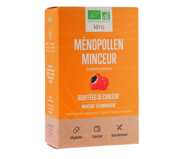 Ménopollen Minceur & bouffées de chaleur bio Léro - boîte de 60 gélules - image 1