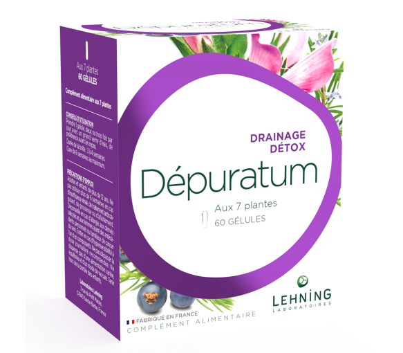 Dépuratum drainage détox Lehning - boite de 60 gélules