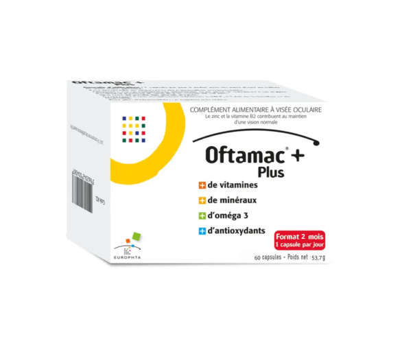 Oftamac+ plus visée oculaire Europhta - boite de 60 capsules