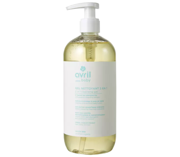 Gel nettoyant 2en1 bébé Avril - flacon-pompe de 500ml