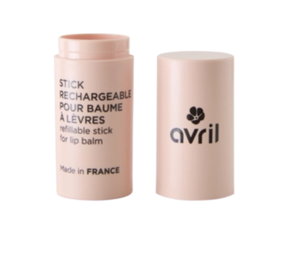 Stick vide rechargeable pour baume à lèvres rose Avril - un stick vide