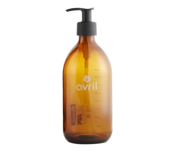 Flacon rechargeable en verre ambré Avril - flacon de 500ml vide