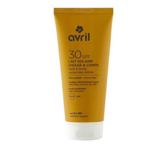 Lait solaire visage et corps SPF30 Avril - tube de 100ml