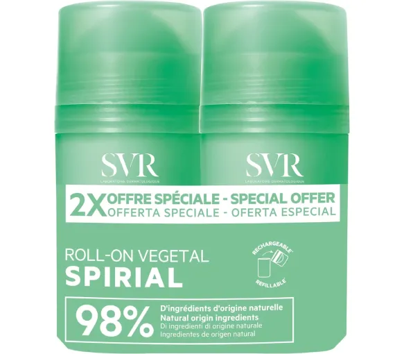 Spirial végétal déodorant SVR - lot de 2 roll-on de 50ml