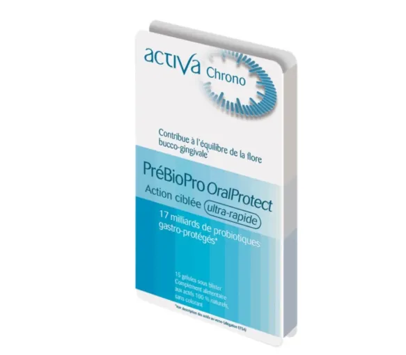 PréBioPro OralProtect équilibre de la flora bucco-gingivale Activa Chrono - boite de 15 gélules
