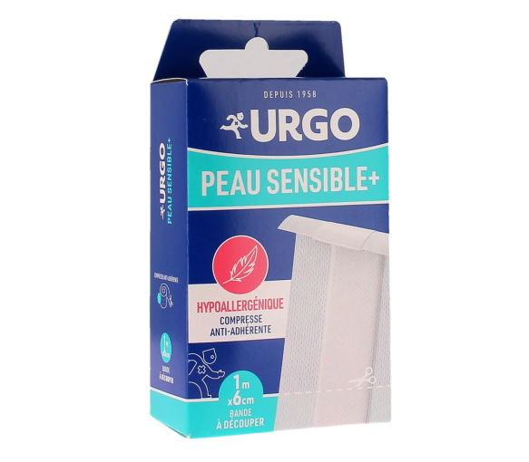 Pansements peau sensible+ hypoallergénique Urgo - boîte d'une bande à découper de 1m x 6cm - image 1