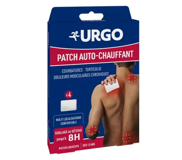 Patch auto-chauffant 8h Urgo - boite de 4 patchs