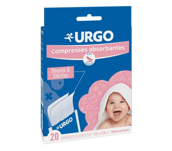 Compresses absorbantes Urgo - compresses par sachets de 2 7,5cmX7,5cm