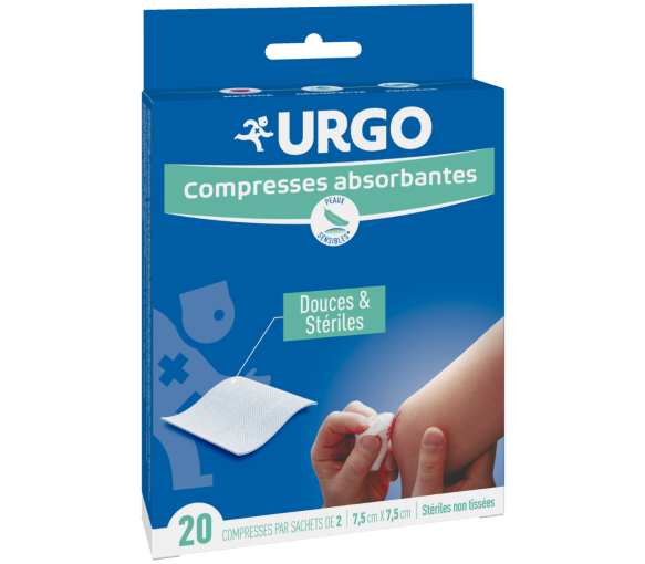 Compresses absorbantes Urgo - compresses par sachets de 2 7,5cmX7,5cm - image 1