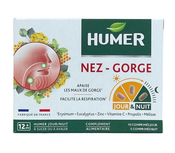 Humer Jour et Nuit nez gorge - boite de 15 comprimés - image 1