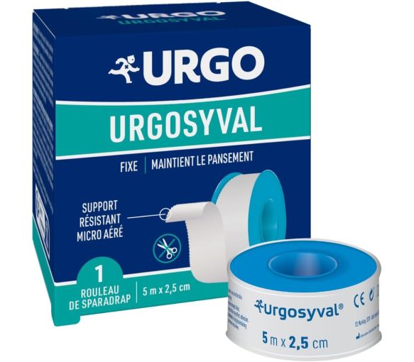 Urgosyval rouleau de Sparadrap blanc Urgo - 1 rouleau de 5m x 2,5cm - image 1