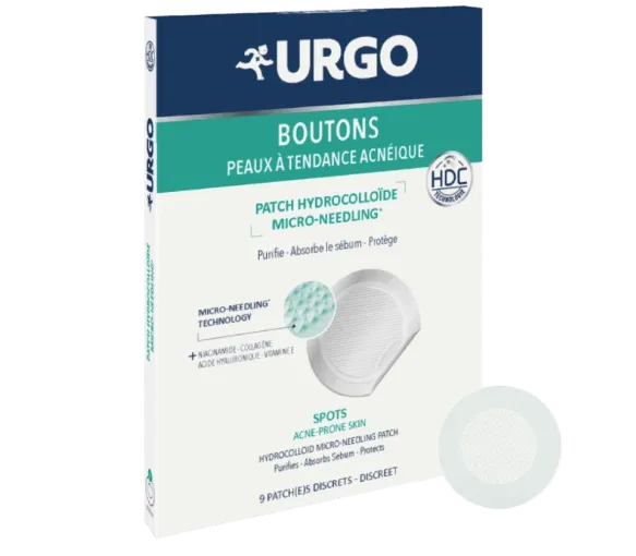 Patch hydrocolloïde micro-needling boutons Urgo - boite de 9 patchs