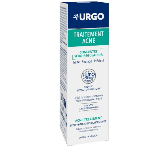 Traitement acné concentré sébo-régulateur Urgo - flacon-pompe de 30ml
