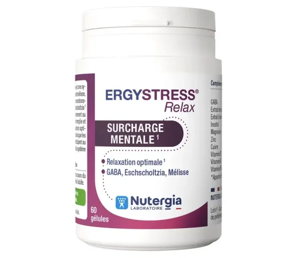 Ergystress Relax surcharge mentale Nutergia - pot de 60 gélules