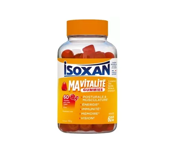 Isoxan Ma vitalité gummies 60 ans+ goût fruits rouges - pot de 60 gommes