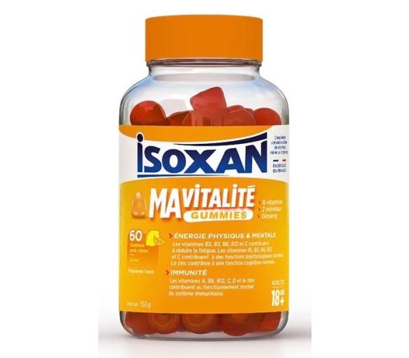 Isoxan Ma vitalité gummies 18 ans+ goût citron - pot de 60 gommes