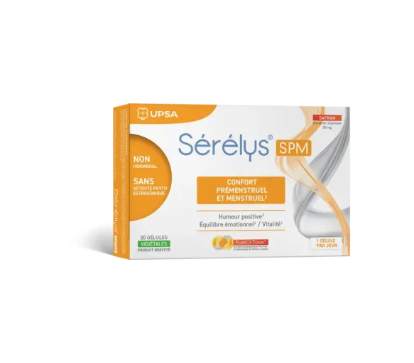Sérélys SPM Confort prémenstruel et menstruel Upsa - boite de 30 gélules
