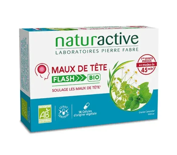 Maux de tête Flash bio Naturactive - boîte de 14 gélules - image 1