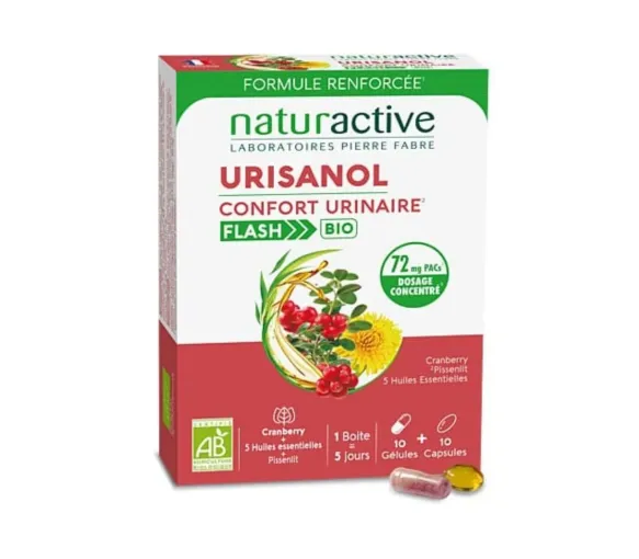 Urisanol confort urinaire flash Naturactive - boite de 20 capsules