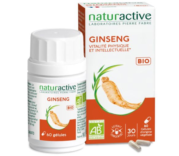 Ginseng bio vitalité Naturactive - boite de 60 gélules