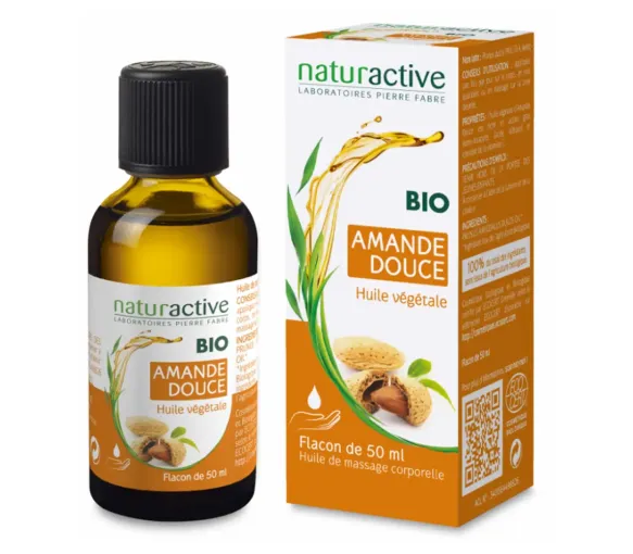 Huile végétale amande douce bio Naturactive - flacon de 50ml