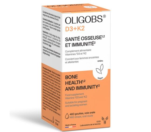 Oligobs D3+K2 Ccd - flacon compte-gouttes de 460 gouttes