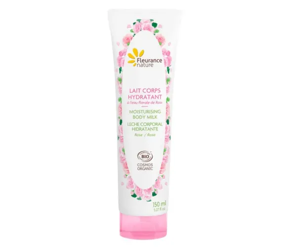 Lait corps hydratant à l'eau florale de rose bio Fleurance nature - tube de 150ml